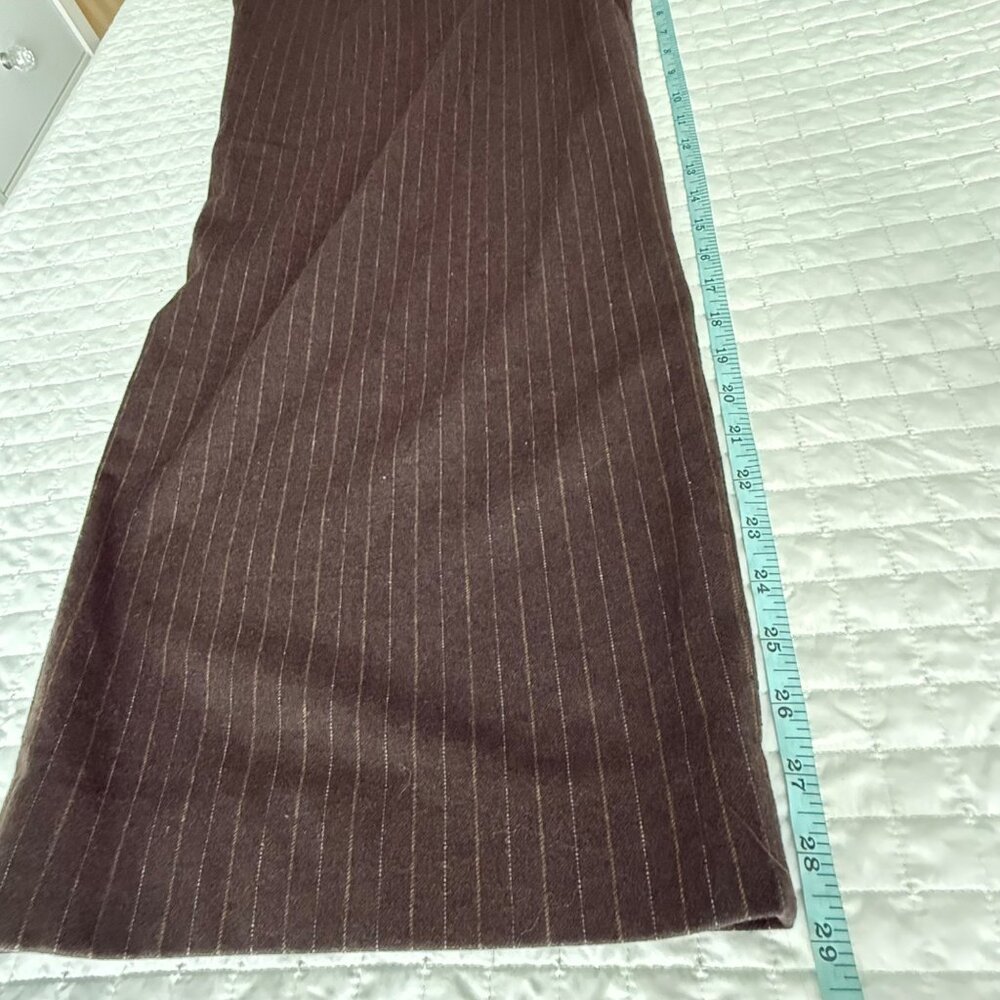Vanessa Bruno Brown Pinstripe Wide-Leg Trousers Size 40 Wool Viscose Blend Women - Picture 14 of 16